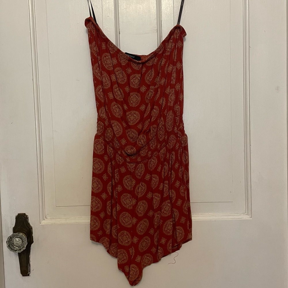 Forever 21 orange romper, size small, good condition